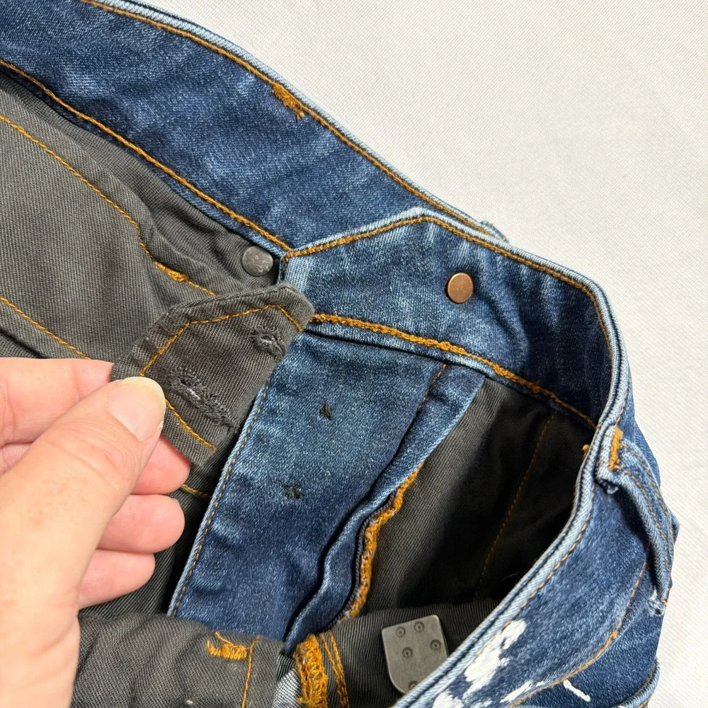 G-Star Raw D-Staq 3D Skinny Paint Splatter Distressed Jeans 29x30‎ Indigo Blue